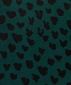 AX Paris Dresses Teal Heart Print Pleat Long Sleeve Dress