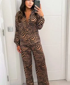 AX Paris Dresses Camel Animal Print Co-ord