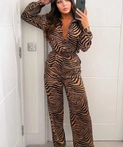 AX Paris Dresses Camel Animal Print Co-ord