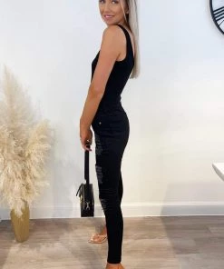 AX Paris Black Ripped Skinny Fit Jeans