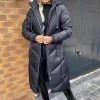 AX Paris Black Long Puffer Coat Coats & Jackets