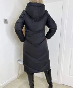 AX Paris Black Long Puffer Coat Coats & Jackets