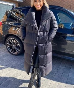 AX Paris Coats & Jackets Black Wrap Puffer Coat