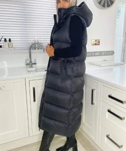 AX Paris Black Zip Up Hooded Gilet Coats & Jackets 7 AX Paris Black Zip Up Hooded Gilet Coats & Jackets