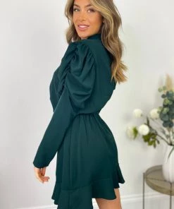 AX Paris Teal Puff Sleeve Skater Dress Dresses