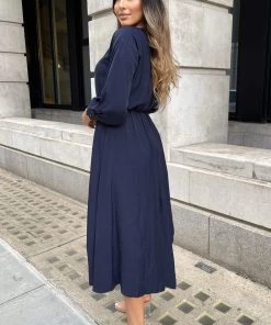 AX Paris Navy High Low Skirt Midi Dress