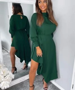 AX Paris Dresses Teal High Low Skirt Midi Dress