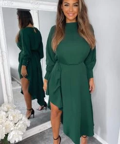 AX Paris Dresses Teal High Low Skirt Midi Dress