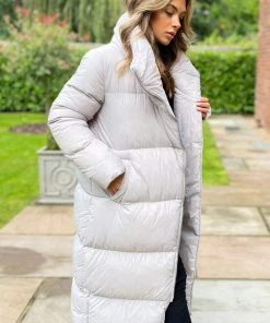 AX Paris Silver Wrap Puffer Coat