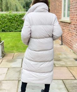 AX Paris Silver Wrap Puffer Coat