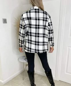 AX Paris Black And White Checked Shirt Jacket Coats & Jackets