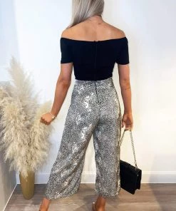 AX Paris Black And Stone Printed 2 In 1 Jumpsuit