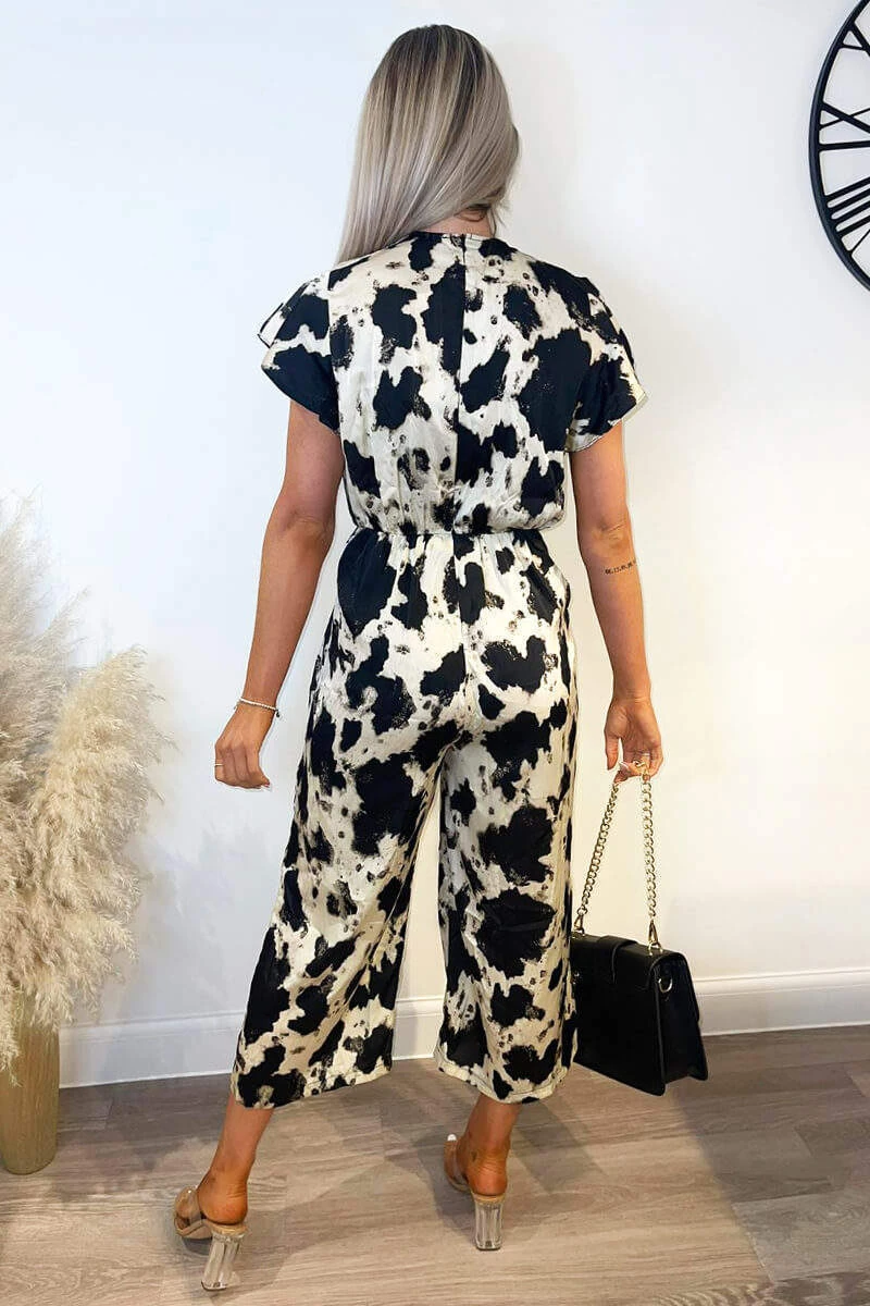 AX Paris Multi Abstract Print Wrap Frill Sleeve Jumpsuit Jumpsuits And Playsuits 4 AX Paris Multi Abstract Print Wrap Frill Sleeve Jumpsuit Jumpsuits And Playsuits