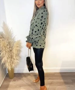 AX Paris Tops Khaki Printed Button Up Shirt