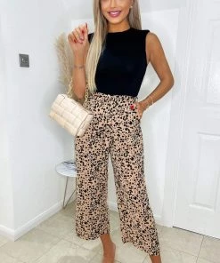 AX Paris Jumpsuits And Playsuits Black And Peach 2 In 1 Animal Print Jumpsuit