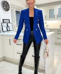 AX Paris Cobalt Blue Military Style Blazer