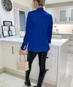 AX Paris Cobalt Blue Military Style Blazer