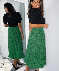 AX Paris Dresses Green Printed 2 In 1 Wrap Over Tie Side Dress