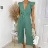 AX Paris Duck Egg Wrap Front Belted Jumpsuit Jumpsuits And Playsuits