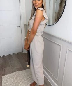 AX Paris Stone Wrap Front Belted Jumpsuit