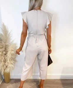 AX Paris Stone Wrap Front Belted Jumpsuit