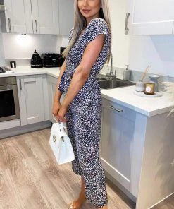 AX Paris Navy White And Pink Printed Wrap Jumpsuit 11 AX Paris Navy White And Pink Printed Wrap Jumpsuit