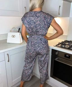 AX Paris Navy White And Pink Printed Wrap Jumpsuit 12 AX Paris Navy White And Pink Printed Wrap Jumpsuit