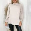 AX Paris Stone Ruffle High Neck Long Sleeve Top