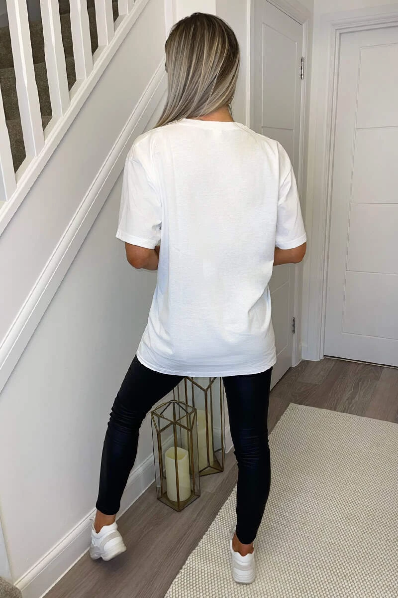 AX Paris White New York Slogan Oversized T-Shirt 4 AX Paris White New York Slogan Oversized T-Shirt