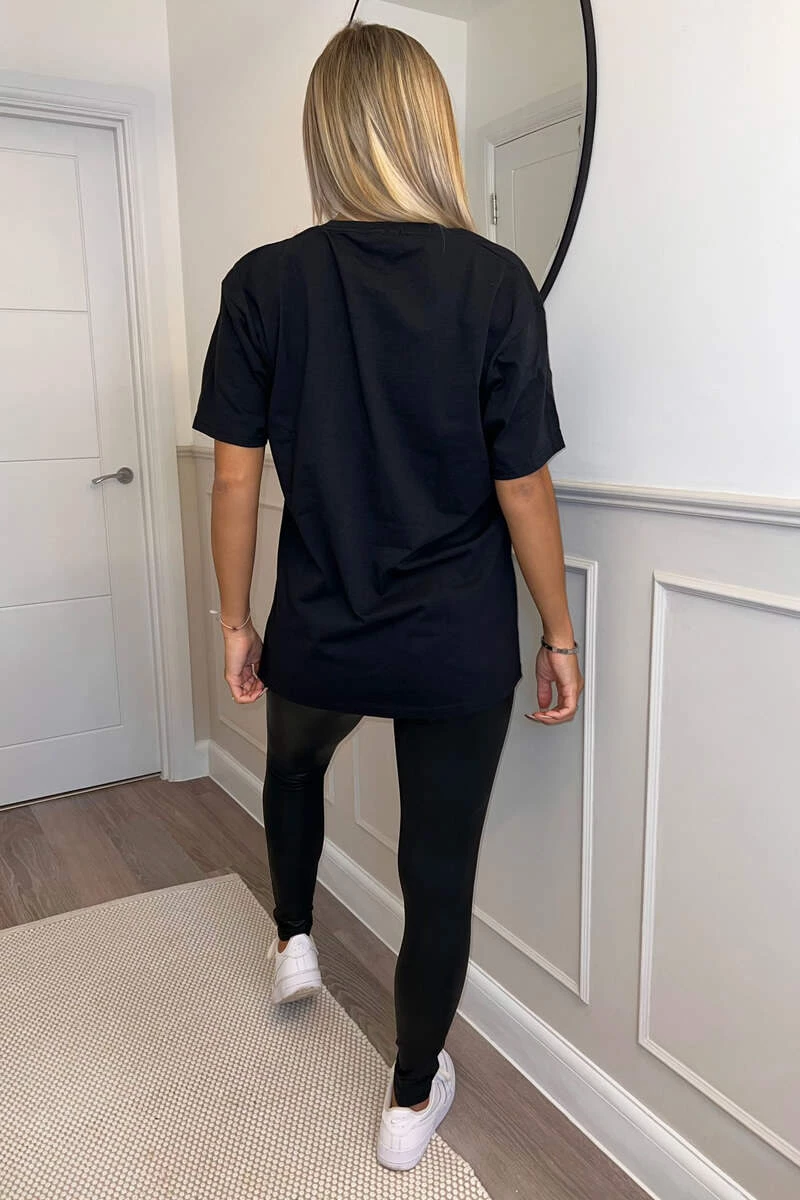 AX Paris Black New York Slogan Oversized T-Shirt 4 AX Paris Black New York Slogan Oversized T-Shirt