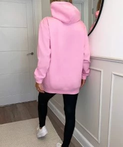AX Paris Pink New York Slogan Hoodie