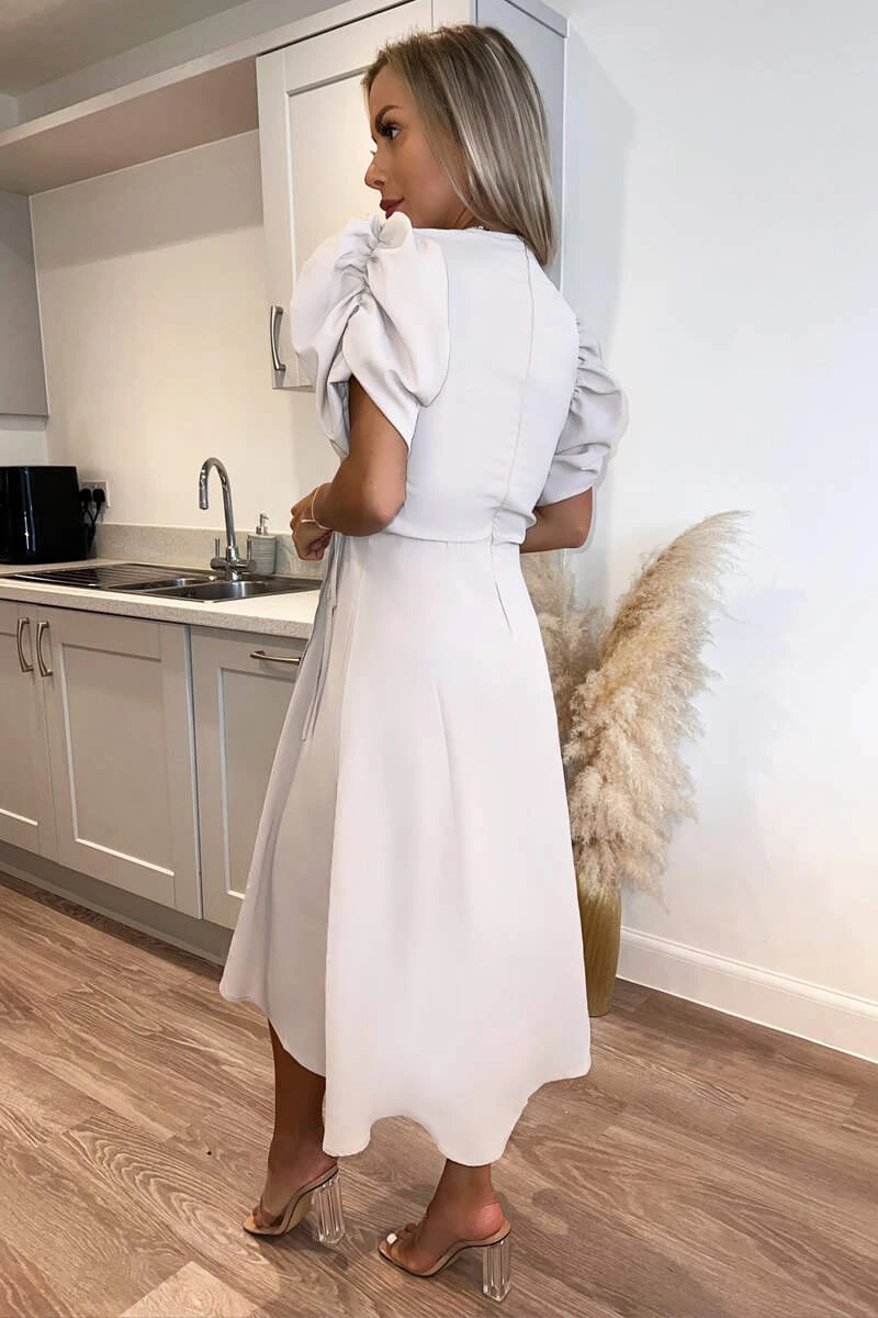 AX Paris Dresses Stone Wrap Over Tie Midi Dress 4 AX Paris Dresses Stone Wrap Over Tie Midi Dress