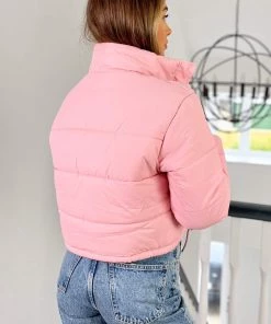 AX Paris Baby Pink Cropped Puffer Jacket 10 AX Paris Baby Pink Cropped Puffer Jacket