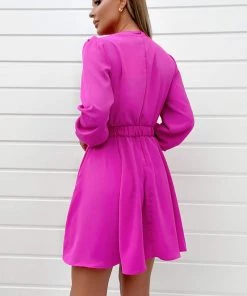 AX Paris Cerise Wrap Over Belted Skater Dress