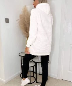 AX Paris Loungewear Cream Quilted Hoodie