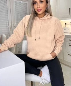 AX Paris Stone Quilted Hoodie Loungewear