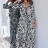 AX Paris Dresses Black And White Zebra Print Midi Shirt Dress
