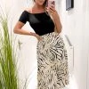 AX Paris Black And Stone Animal Print 2 In 1 Pleated Midi Dress Dresses