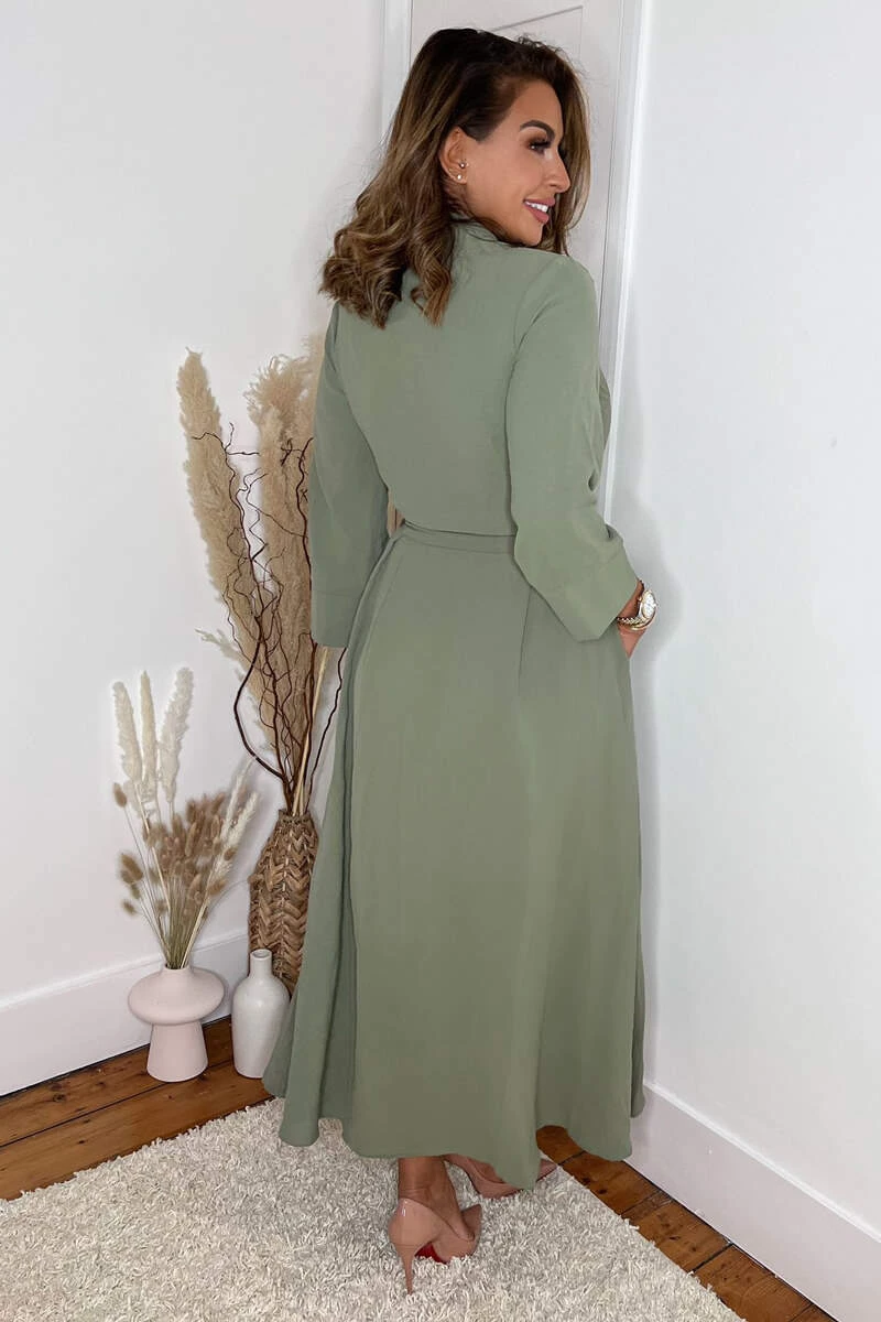 AX Paris Dresses Khaki Button Up Midi Shirt Dress 5 AX Paris Dresses Khaki Button Up Midi Shirt Dress