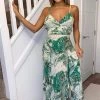 AX Paris Green Marble Print Double Frill Strappy Midi Dress Dresses
