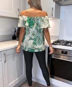 AX Paris Tops Green Marble Print Bardot Top 8 AX Paris Tops Green Marble Print Bardot Top