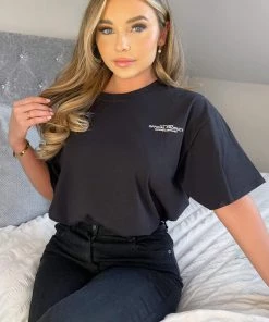 AX Paris Black Official Product Printed T-shirt Tops