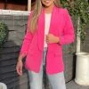 AX Paris Coats & Jackets Pink Ruched Detail Sleeve Blazer