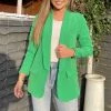 AX Paris Green Ruched Detail Sleeve Blazer