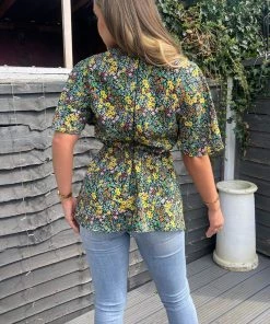 AX Paris Black Ditsy Floral Printed Short Sleeve Top Tops