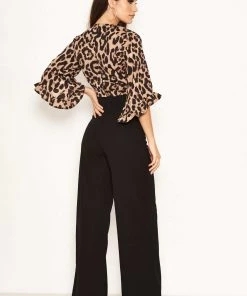 AX Paris 2 In 1 Leopard Print Frill Sleeve Jumpsuit Jumpsuits And Playsuits 8 AX Paris 2 In 1 Leopard Print Frill Sleeve Jumpsuit Jumpsuits And Playsuits
