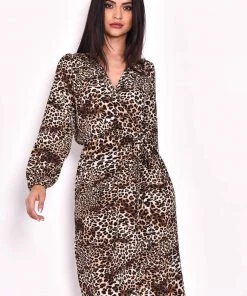 AX Paris Animal Print Wrap Dress Dresses