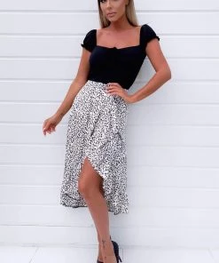 AX Paris Black 2 In 1 Milkmaid Neckline Wrap Midi Dress