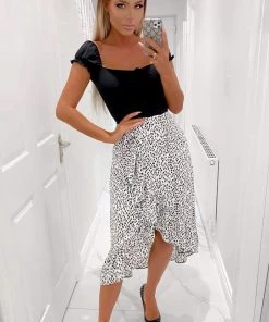 AX Paris Black 2 In 1 Milkmaid Neckline Wrap Midi Dress