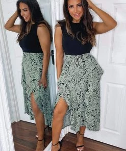 AX Paris Dresses Black 2 In 1 Padded Shoulder Midi Dress